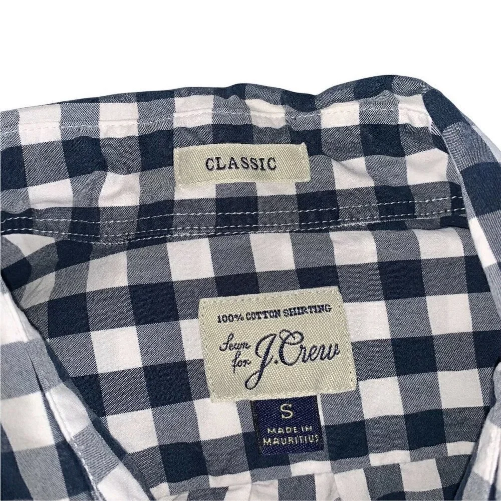 J. Crew Men's S Small Button Down Shirt Classic Fit 100% Cotton Buffalo Plaid